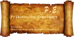 Prikosovits Engelbert névjegykártya